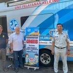 Jasa Raharja Beri Fasilitas Gratis MUKL di Garasi Bus PO Tami Jaya